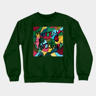 MERRY CHRISTMAS NEUROGRAPHIC WITH WATERCOLORS & BLACK LINE Crewneck Sweatshirt